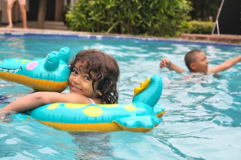 Enjoy Kid's in Swimming Pool at Alaya Resorts, Kyari Village - Jim Corbett