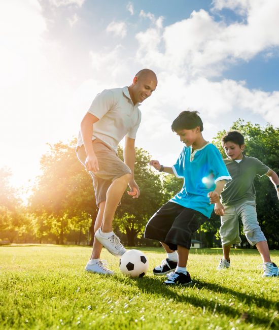 soccer-football-field-father-son-activity-summer-concept